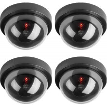 Dummy Cameras, Fake Security Cctv Dome Camera with Led Flashing Light for Business Stores Home(4 Pack)