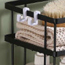 Toilet Shelf Thickening Waterproof Large Capacity Nail Free Installation Iron Over Toilet Bathroom Organizer Single Layer Black