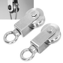Edelstahl-Seilrolle 2er Pack 360 Rotation Doppellager Schwerlast