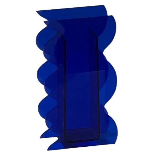 Acrylvase in Blau mit Wellenform - moderne, einzigartige Form 8,8 oz