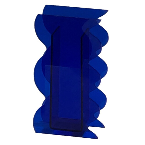 Acrylvase in Blau mit Wellenform - moderne, einzigartige Form 8,8 oz 1