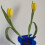 Acrylvase in Blau mit Wellenform - moderne, einzigartige Form 8,8 oz 9