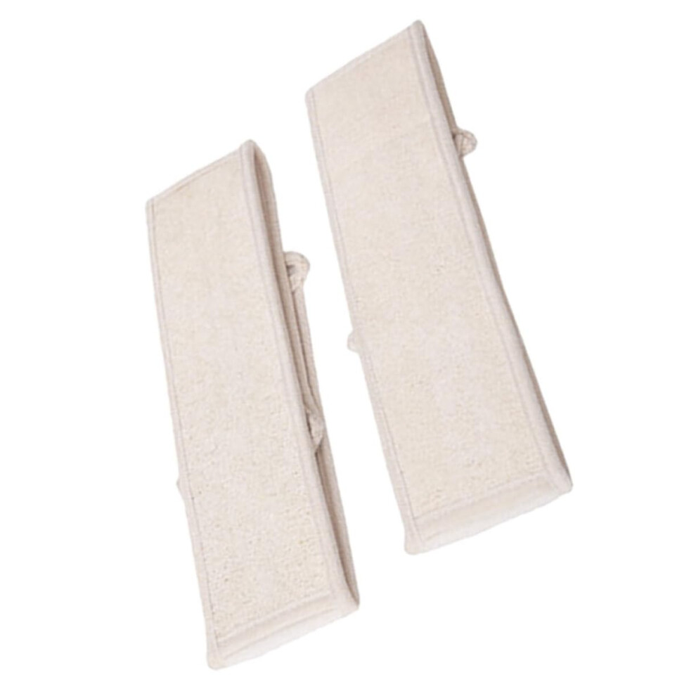 Exfoliating Shower Scrubber 2-Piece Natural Loofah Back Cleaning Kit Ergonomic Body Care Gentle Peeling Beige