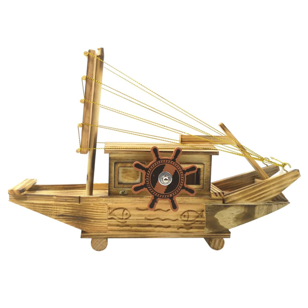 Handcrafted Wooden Sailboat Model Ornament One Piece For Office Decor Nautical Style Durable Hardwood-image-OPC-PJGMJFP-NEW