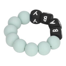 Baby Silikon-Perlenarmband Bunt Buchstaben Baby Beißarmband für Säuglinge Kleinkinder Hellgrün