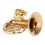 Messing Miniatur-Tuba Reversbrosche Gold 0,98 Zoll 7