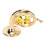 Goldene Waldhorn-Brosche - Messing 1,12 Zoll. 12