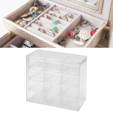 12-Fächer Raster-Aufbewahrungsbox, ABS, transparent