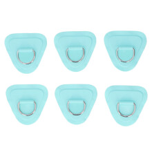 6 Stück PVC D-Ring Patch Elastikseil-Set Edelstahl D-Ring Patch Bungee-Seil-Set für aufblasbare Boote Kanus Kajaks Surfboards Vertikal