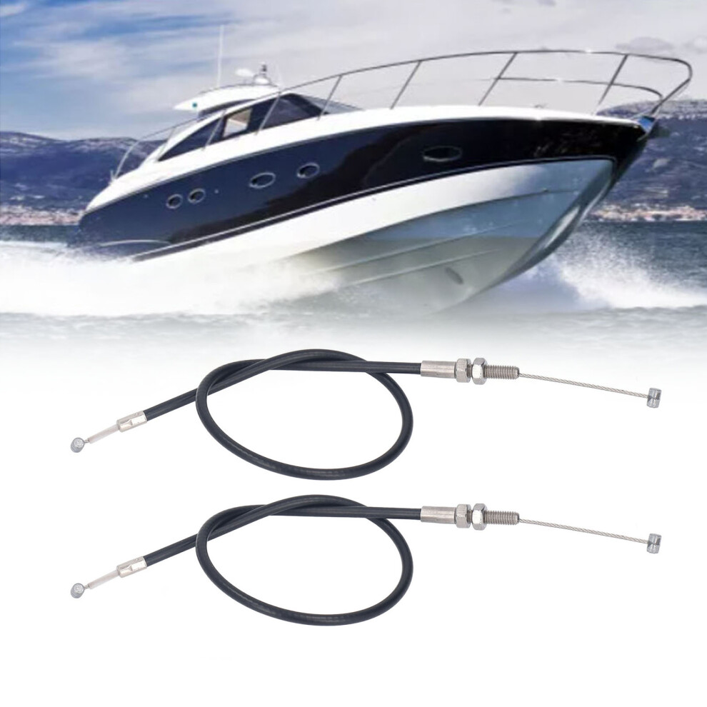 2Pcs 61N Stainless Steel Throttle Cable For 25Hp-30Hp Outboards 9401337882283