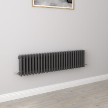 (300x1190mm 3 Column) Traditional Cast Iron Radiator Anthracite