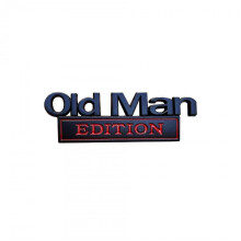 (Black And Red) Old Man Edition Car Emblem 3D Metal Sticker BadgeFunny Edition Nameplate Decal