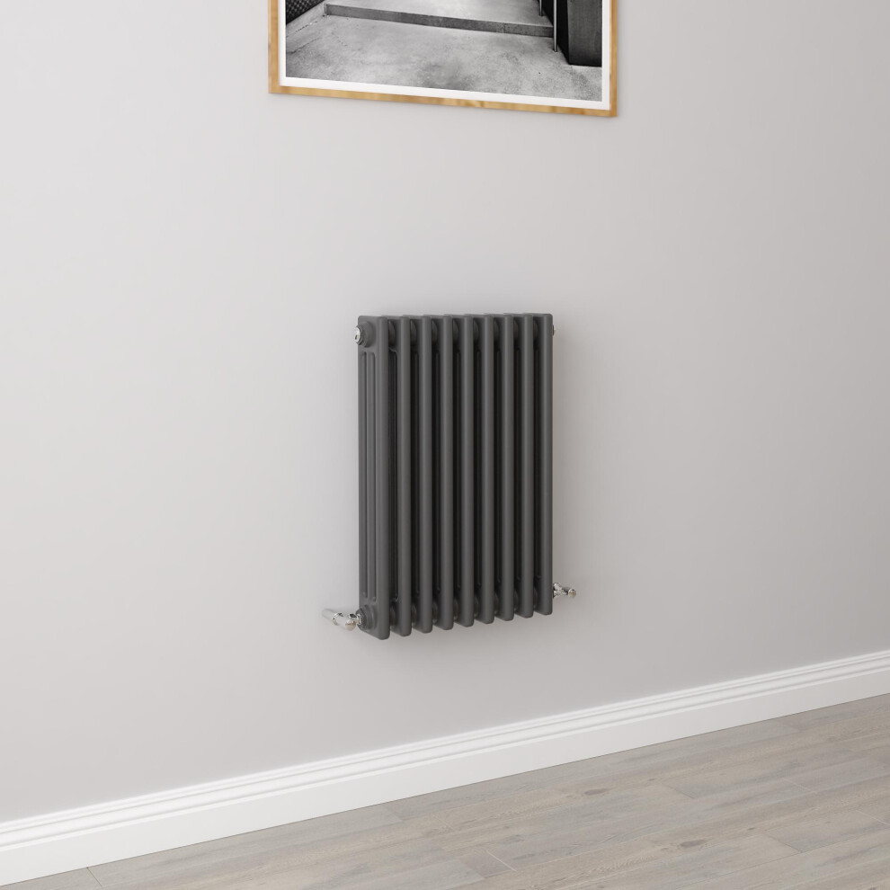 Aica (600X425mm 3 Column) Traditional Cast Iron Radiator Anthracite