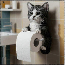 (English short) Cat Paper Holder Toilet wall roll paper