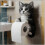 (Blue cat) Cat Paper Holder Toilet wall roll paper 4