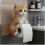 (Orange cat) Cat Paper Holder Toilet wall roll paper 1