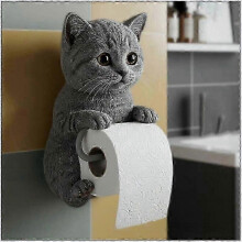 (Blue cat) Cat Paper Holder Toilet wall roll paper