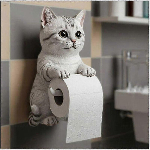 (Silver gradient) Cat Paper Holder Toilet wall roll paper 2