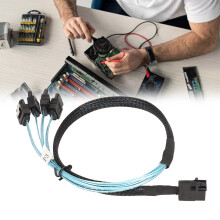12GBPS Mini SAS HD SFF 8643 zu 4 SATA 3.0 Kabel PVC Dual Channel 7P Server-Festplatten-Array-Datenleitung 1m / 3,3 Fuß