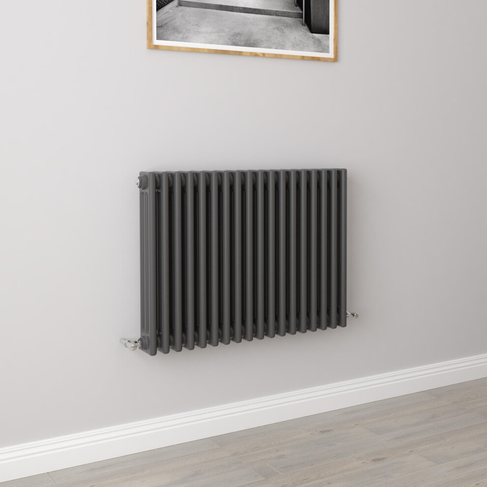 Aica (600X830mm 3 Column) Traditional Cast Iron Radiator Anthracite