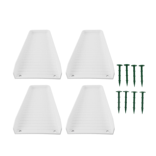 4PCS Plastic Downspout Splash Blocks 41.4x5.1cm White 1