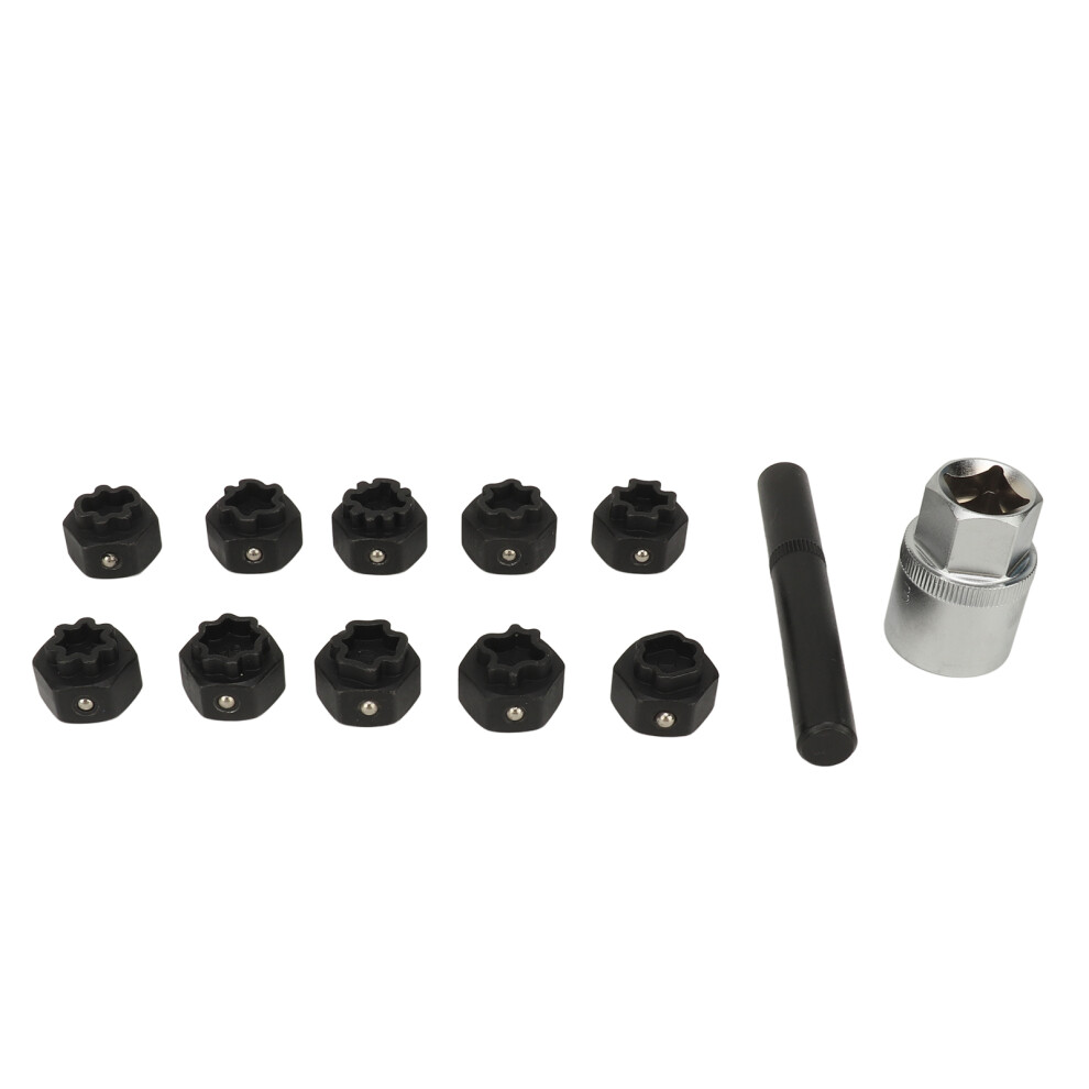 12Pcs Rustproof Wheel Locking Nut Key Set For Benz 21Mm Socket & Extension 4671337890730