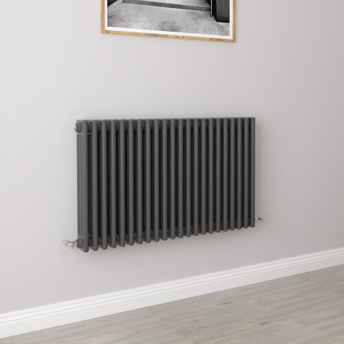 AICA (600x1010mm 3 Column) Traditional Cast Iron Radiator Anthracite