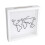 Shadow Box Ticket Frame Storage Box 20x20cm Map Pattern White 16