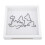 Shadow Box Ticket Frame Storage Box 20x20cm Map Pattern White 13