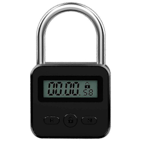 Metal Timer Lock LCD Time 99 Hours Max Timing USB Timer Padlock-Good