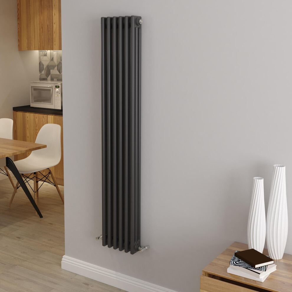 Aica (1500X290mm 3 Column) Traditional Cast Iron Radiator Anthracite