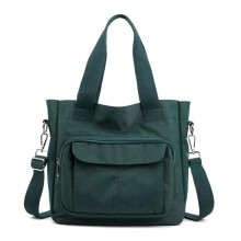 (Green)Solid-Color Women's Hand Bag Lightweight Portable Handbag for Outdoor Fitness