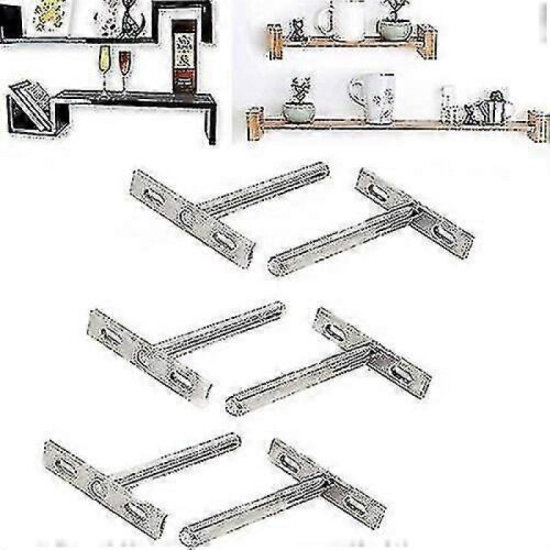 6pcs Concealed Shelf Support Floating Shelf Brackets T Brackets Fixings Hardware for Any Type Of She 2