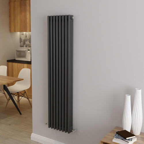 AICA (1500x380mm 3 Column) Traditional Cast Iron Radiator Anthracite