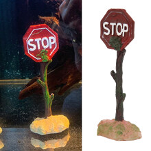 Harz-Stoppschild Aquarium-Dekoration 5,9 4,0 15,6 cm