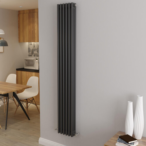 AICA (1800x290mm 3 Column) Traditional Cast Iron Radiator Anthracite