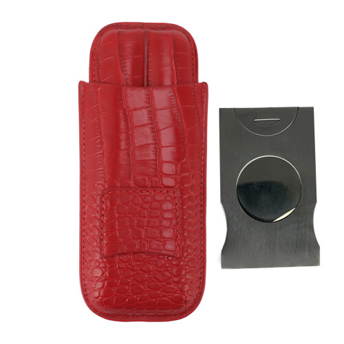 2-Finger Zigarrenetui rot, 187,5 cm, mit Cutter 1