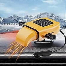 Car Heater 12V 150W Car Heater Defroster 2 in 1 Heating/Cooling Air Heater for Car Defroster Windshield Quick Demisting (Yellow)