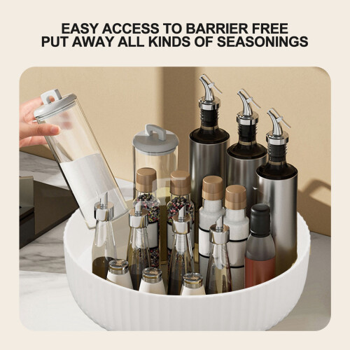 360 White Plastic Rotating Storage Rack for Kitchen, 404g 2