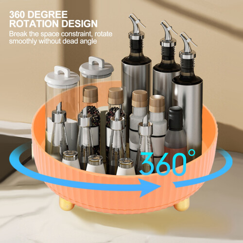 360 Rotating Plastic Spice Rack, Orange, Kitchen Organizer 2