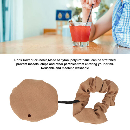 Getränkeabdeckung Scrunchie Einheitsgröße gelb Nylon-PU-Becher 2