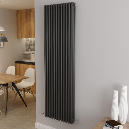 AICA (1800x560mm 3 Column) Traditional Cast Iron Radiator Anthracite