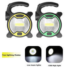 2-pack Portable Led Cob Camping Lantern   Side Torch Flashlight Outdoor Work Lamp Tent Light for Hiking Fishing Cycling Emergencyyellow + Green