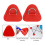 4 Stück D-Ring-Patch, Edelstahl, Rot 5