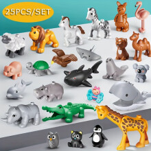 (25pcs/set) 25pcs/set Big Size Figure Animals Block Farm Series Big Building Blocks Animals Series Toys for Childrens Kids Party Gift