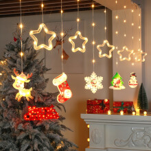 (Warm color (USB 8 light modes)) 2025 New DIY LED Christmas Lights - 8 Modes (Winter Wonderland, Santa Claus, Reindeer, Snowflakes) - USB-Powered Festive Decor for Indoor & Window
