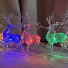 (Colorful, A String Of 10 Lights) 1pc Christmas Reindeer String Lights, for New Year Christmas Tree Wedding Curtain Indoor Garland Garden Party Room Bedroom Decorative Lights