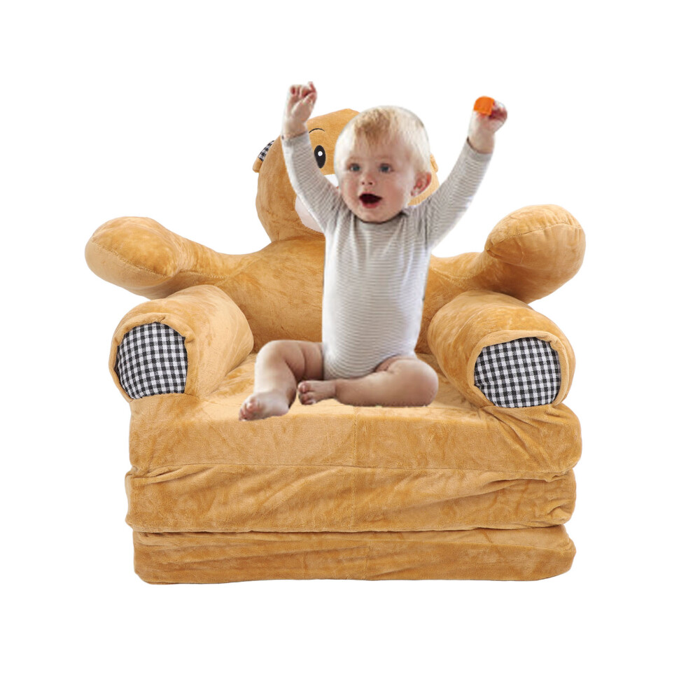 Kids Sofa, Foldable Animal Cartoon Pattern, 115x50cm, Crystal Velvet-image-OPC-PJGMTPF-NEW