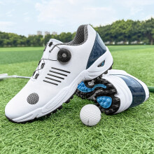 (White, 10.5) Lightweight Men's Golf Shoes | Breathable Synthetic & Rubber Sole for Grass Courses, Casual Wear & Outdoor Sports | White/Black Design
