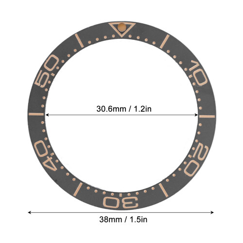 Keramik-Bezelring 38 mm Außendurchmesser 30,6 mm Innendurchmesser Grau 1